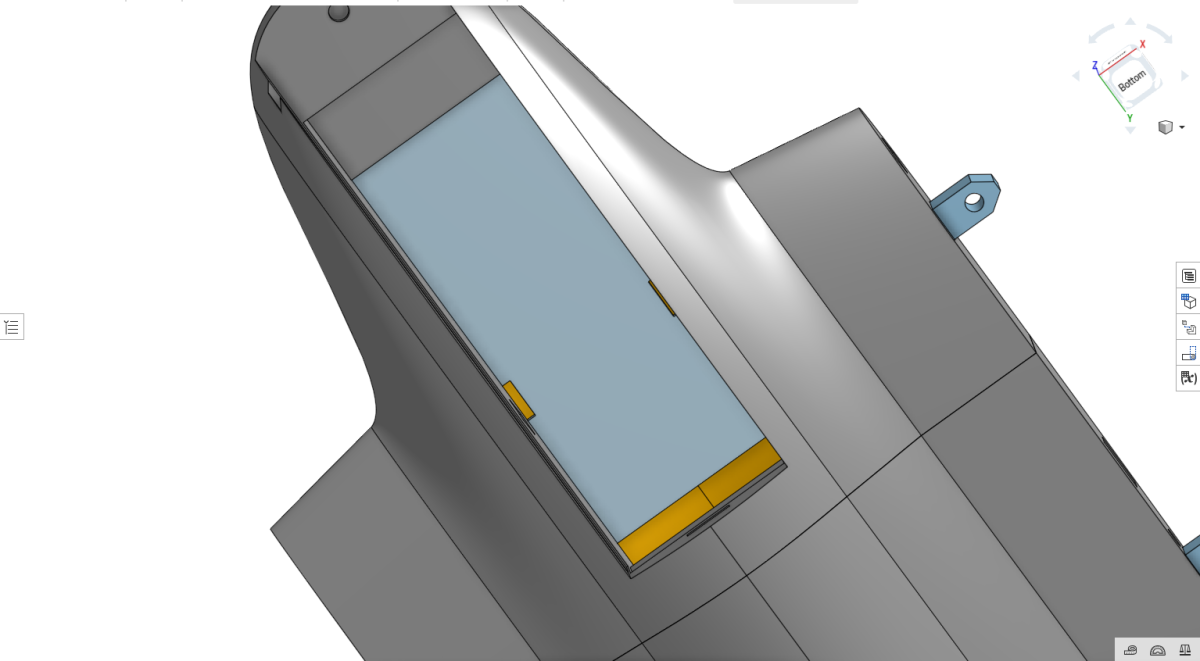 Velcro placement beneath the Spectre electronics bulkhead.