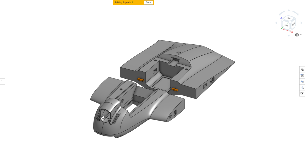 Spectre front and rear fuselage sections with joining tabs.