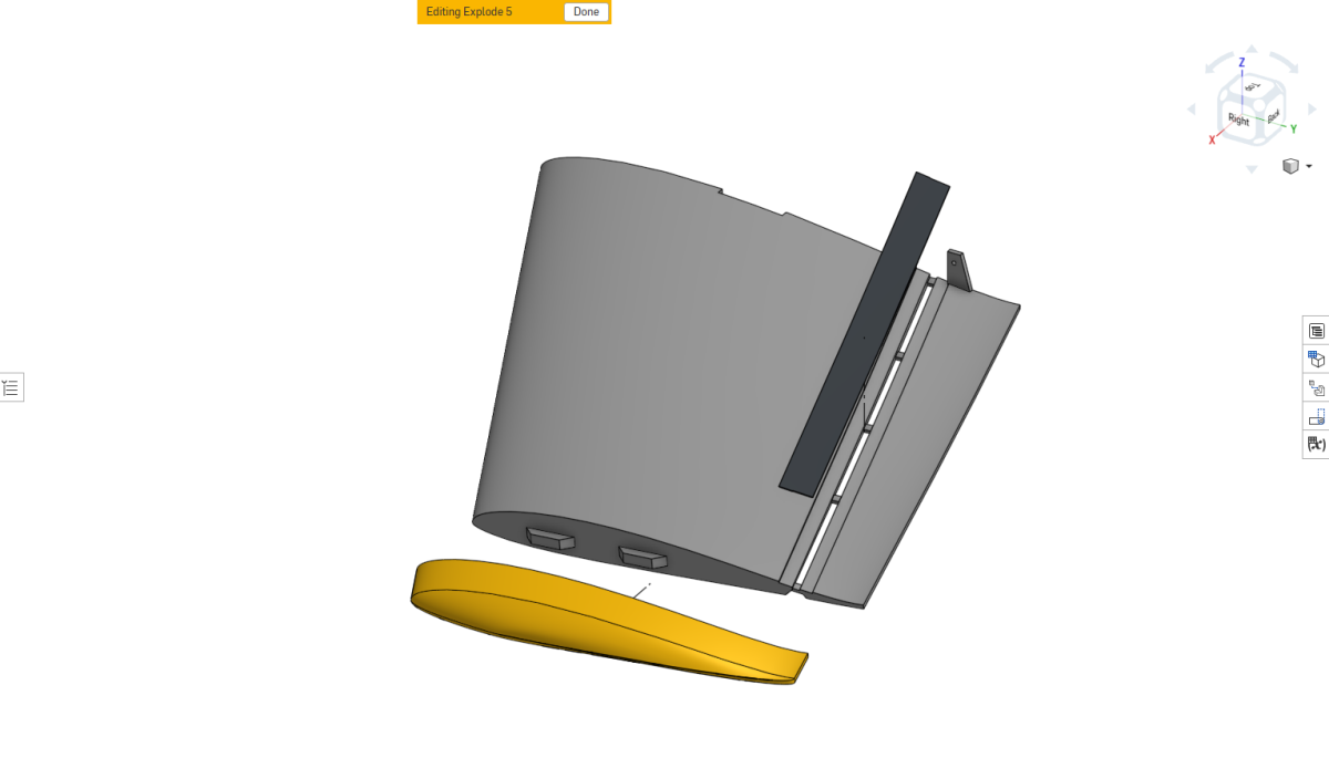 Spectre outer wing with TPU elevon hinge and wingtip.