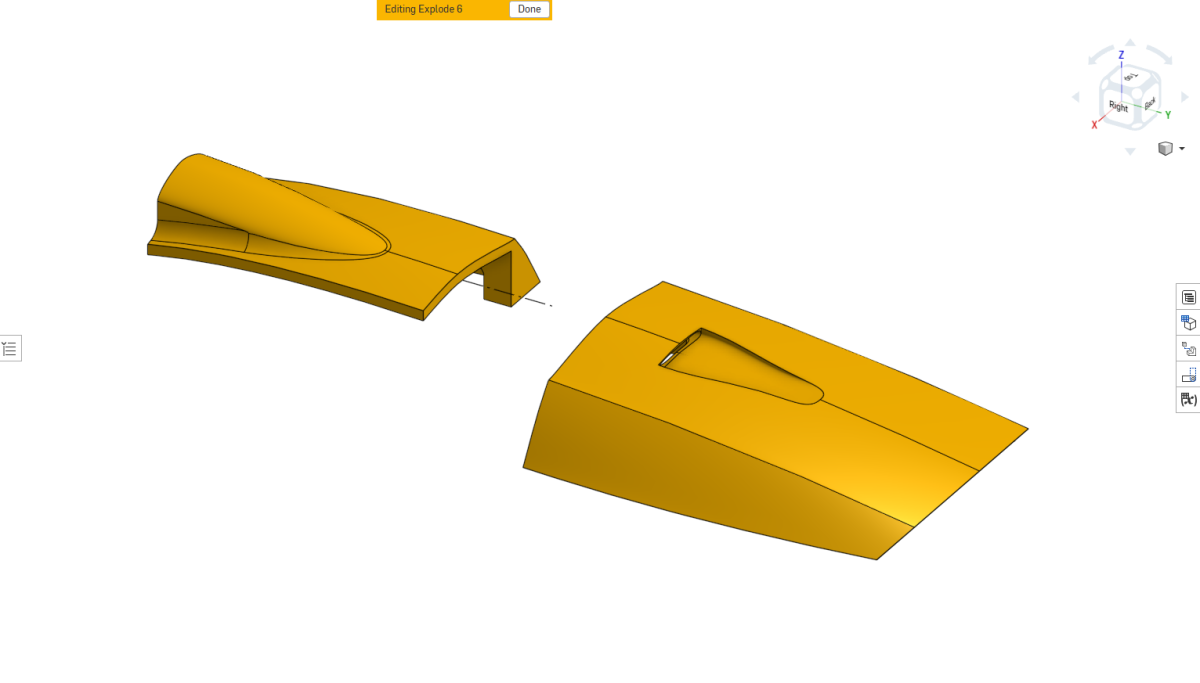 Front and rear Spectre canopy sections before joining.