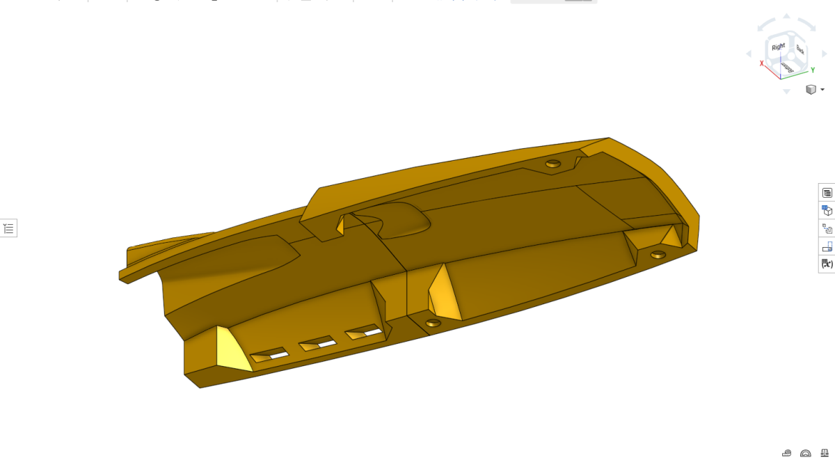 Lower face of the Spectre canopy showing magnet locations.