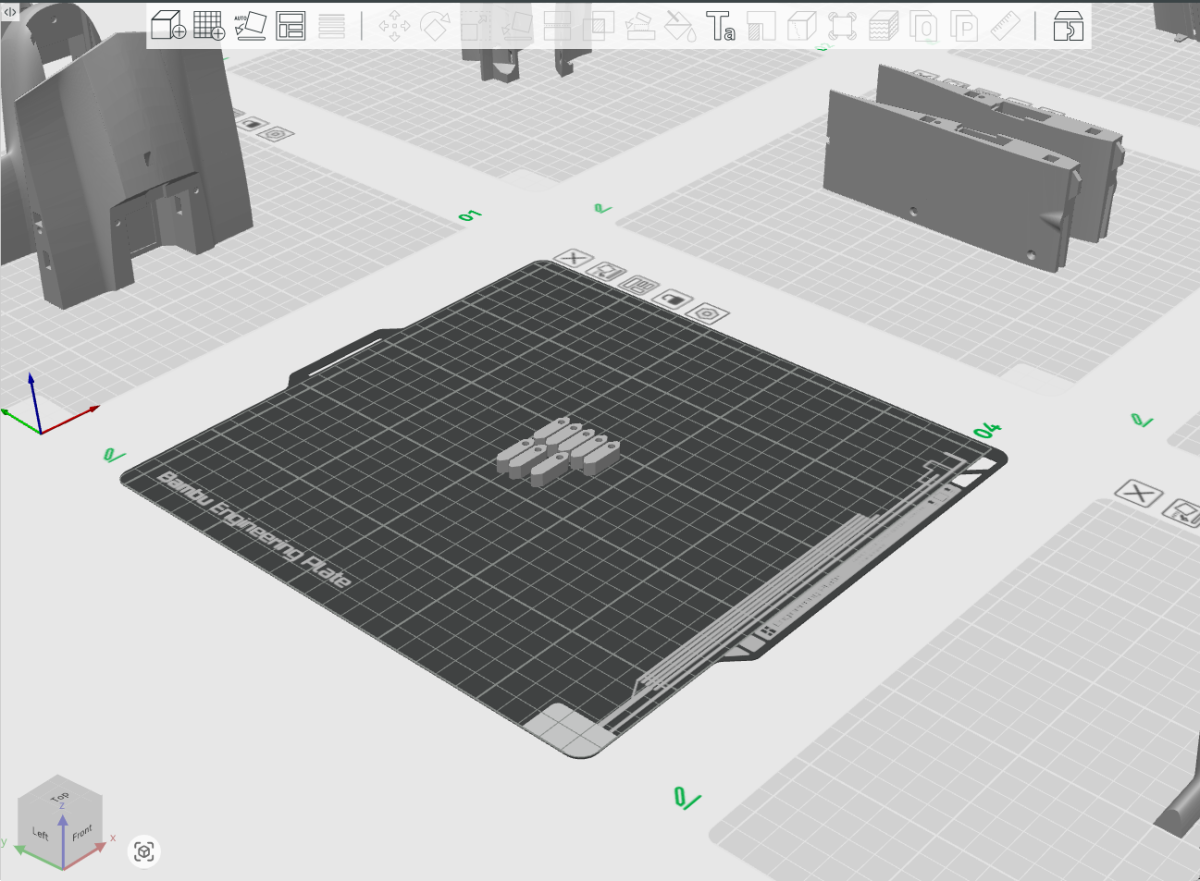 Spectre PETG wing-lock tabs arranged for printing