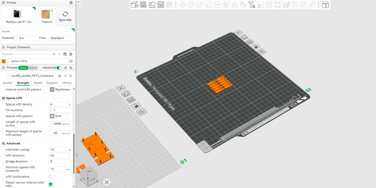 VENOM PETG wing-lock tab build plate — print 15